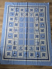 Vintage Dutch Delft Blue Linen