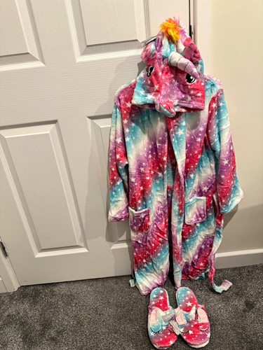 Girls unicorn tie dye hooded - unicorn, tie-dye