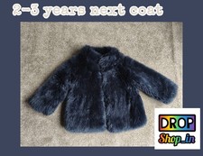 Girls Next 2-3 24-36 Months Jacket Coat Warm Navy Blue Flux Fur Smart Winter