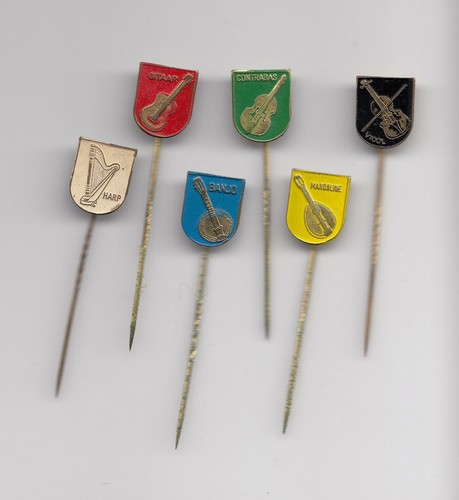 Vintage music instrument pin - music,