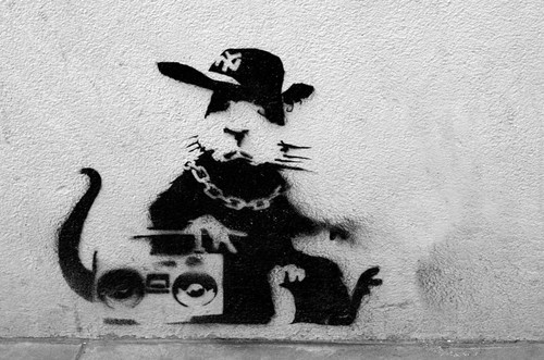 Banksy graffiti rat - rat, art