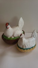 Two Antique Staffordshire Hens