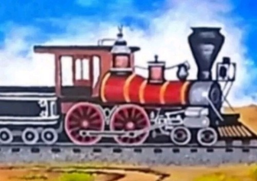 Antique train painting - antique,