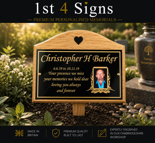 Memorial garden plaque oak - memorial,