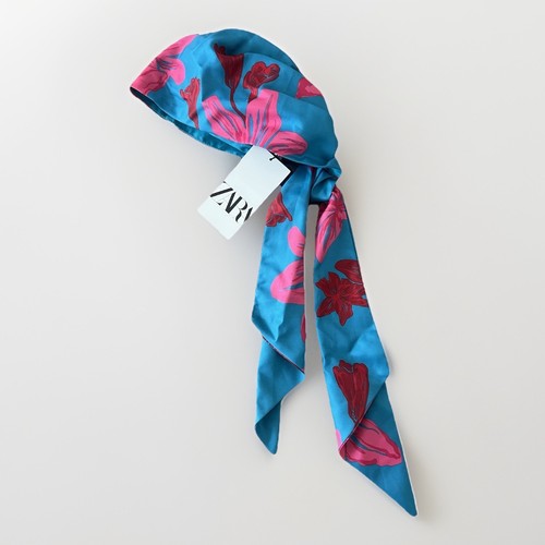 Nwt zara satin effect floral - effect,