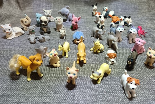 Vintage flocked animal bundle - flocked,