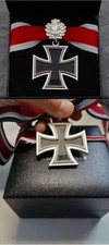 Replica WWII German Iron Cross Medal Oak Leaves Silver With Box