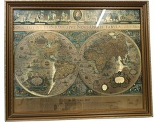 Framed Blaeu Wall Map Nova