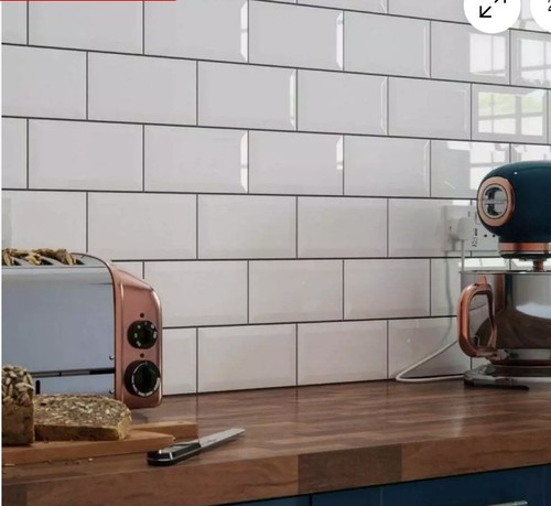 White metro bevelled brick - white,