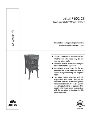 Jotul 602 non catalytic - f,