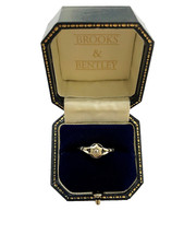 Victorian Antique Diamond Ring 9ct Gold Diamond Antique Ring - Size R 1/2