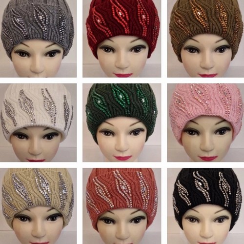 Chunky knit bobble hat ladies - chunky,