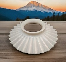 Antique 19th C. Victorian White Milk Glass Ruffled Pattern Petticoat Lamp Shade