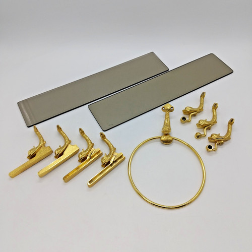 Vintage lan bar gold plated - lan,