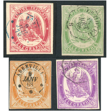 FRANCE TELEGRAPH STAMP N°1 TO