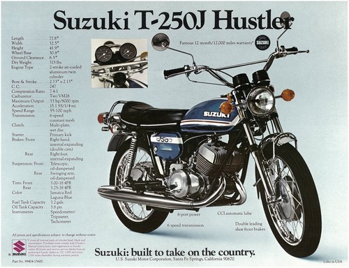 Suzuki brochure t250 - brochure, t250j