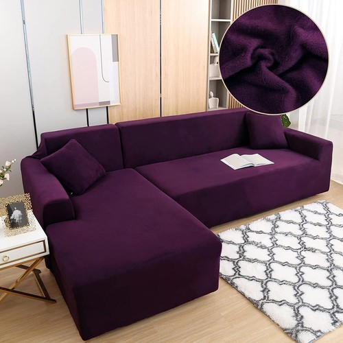 Plush velvet sectional couch - plush,