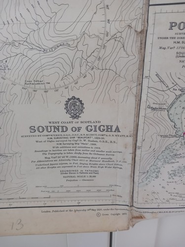 Vintage map admiralty - , chart