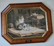 decoration on the wall, the image of kittens in a beautiful frame