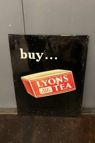 Vintage lyons tea tin sign - vintage,