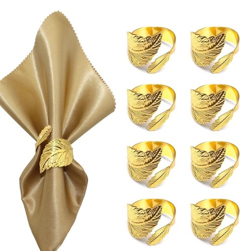 8pcs leaf napkin - leaf, rings