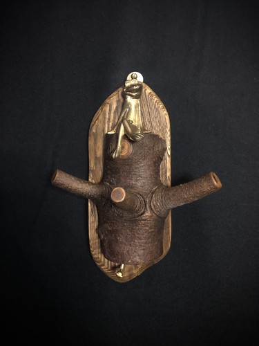 Vintage brass frog and rustic - vintage,