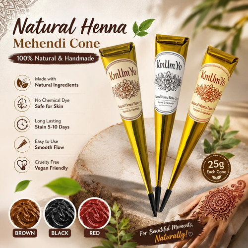 3pcs henna cone brown - henna, cone,