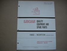 1963 Norton Motorcycles 6 page  Lucas Equipment/Parts List.