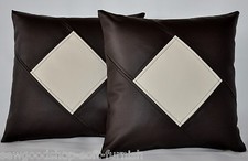 2 Brown & Cream  Diamond Faux