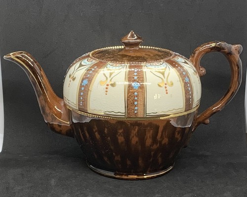 Vintage brown glazed teapot - vintage,