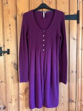 White Stuff long cardigan with wool & cashmere, Size 10, Aubergine