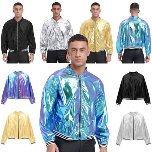 Mens metallic jacket disco - mens,