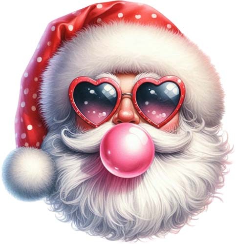 Retro santa blowing bubble - santa,