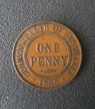 Australian One Penny 1933 King