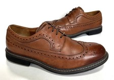 Mens CLARKS 1825 UNStructured Brown leather Brogue Shoes Size UK 8 H Wide Exc