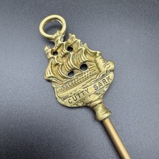 Vintage Brass Fireside Toasting Fork  Clipper Ship Cutty Sark  21”