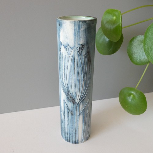 Carn studio pottery vase blue - vase,