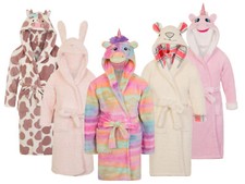 Girls Novelty 3D Dressing Gown Soft Fleece Bathrobe Housecoat Xmas Gift Size 
