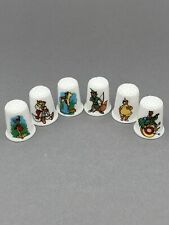 Robin Hood English fine bone china thimbles full set of six