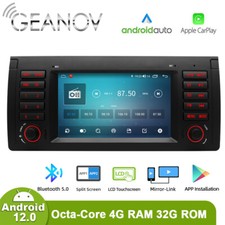 Android 12 Apple CarPlay 7" Car Stereo Sat Nav DAB+ RDS DSP For BMW 5 Series E39