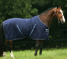 Horseware Rambo Stable Sheet Embossed Lining Travel Summer Cooler Navy 5'0-7'3"