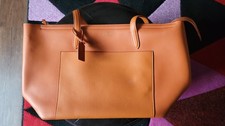 Smythson of Bond Street - East West Tote Bag - Panama Zip - Rare Orange Leather