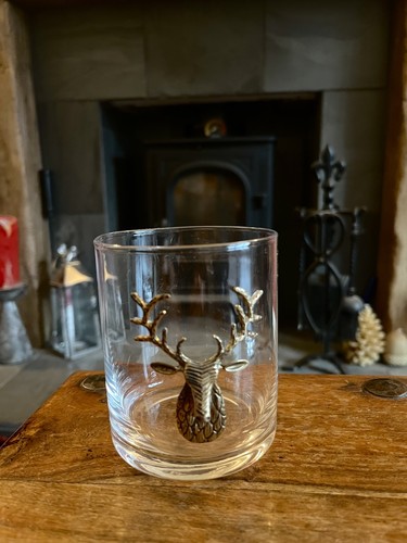Pair copper stag head - of,