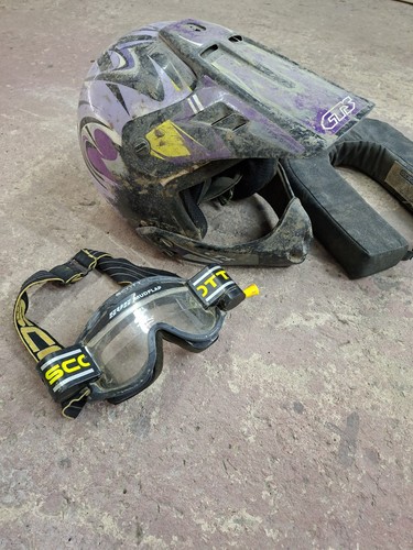 Open face race crash helmet - race,