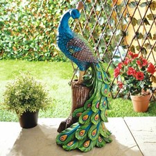Solar Peacock Ornament Weatherproof Outdoor Garden Decoration with LED Lights
