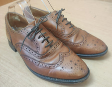 Vintage St Michael Made in England Men's Brown Leather Oxford Brogue Shoes UK 9