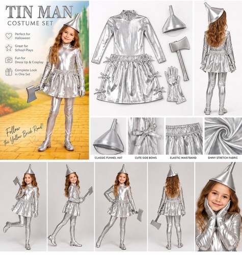 Girls tin man costume - girls,