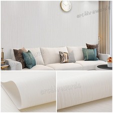Modern 3D Beige Non Woven Stripes Wallpaper Roll Home Decor Wall Paper 1-6 Rolls