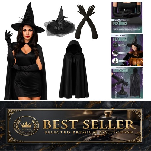 3pc womens witch costume - witch,