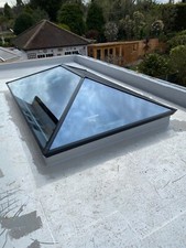 Titan Roof Lantern Glass Skypod Skylight Grey on White Frame Black Rooflight